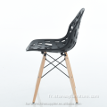 Chaise en bois à siège creux en plastique coloré moderne pp